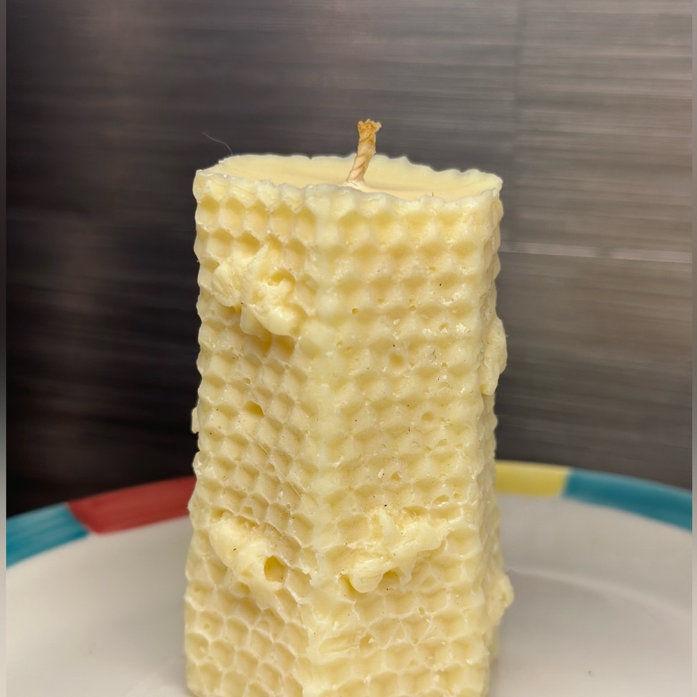 100% beeswax pillar candle - support small farms -